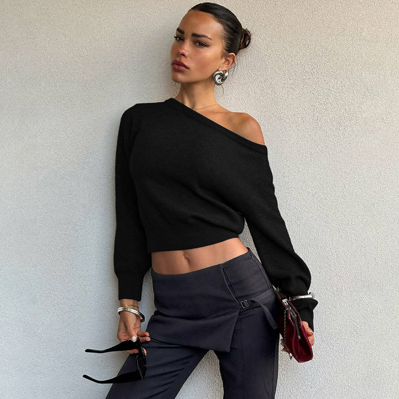 Summer temperament slim long sleeve tops for women