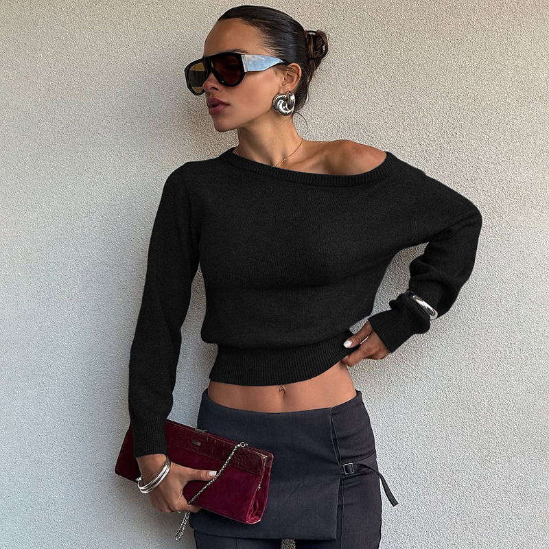 Summer temperament slim long sleeve tops for women