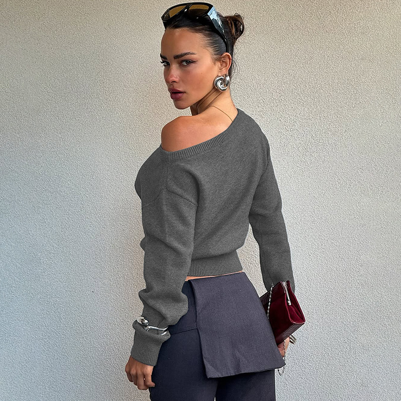 Summer temperament slim long sleeve tops for women