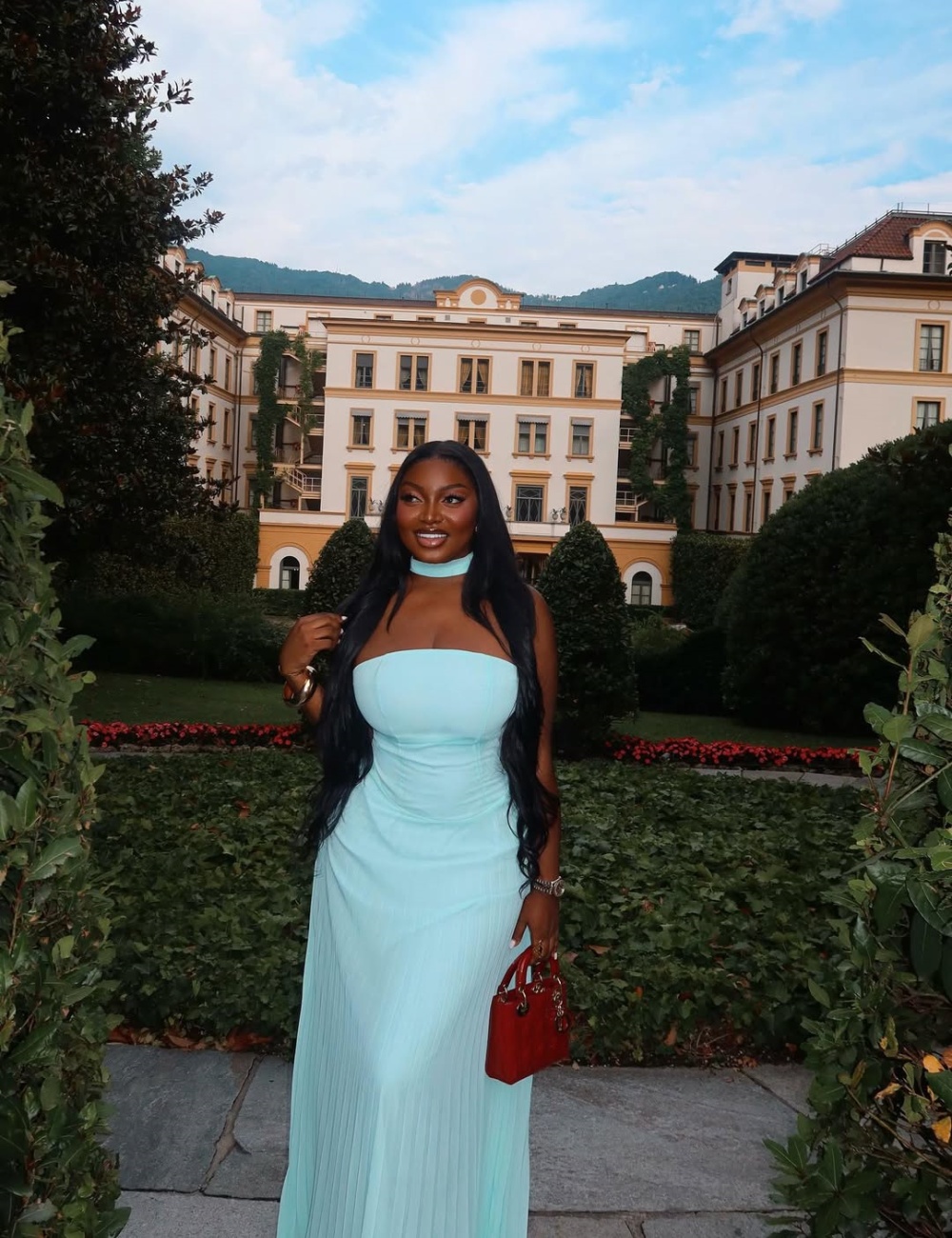 Green banquet long dress summer halter formal dress