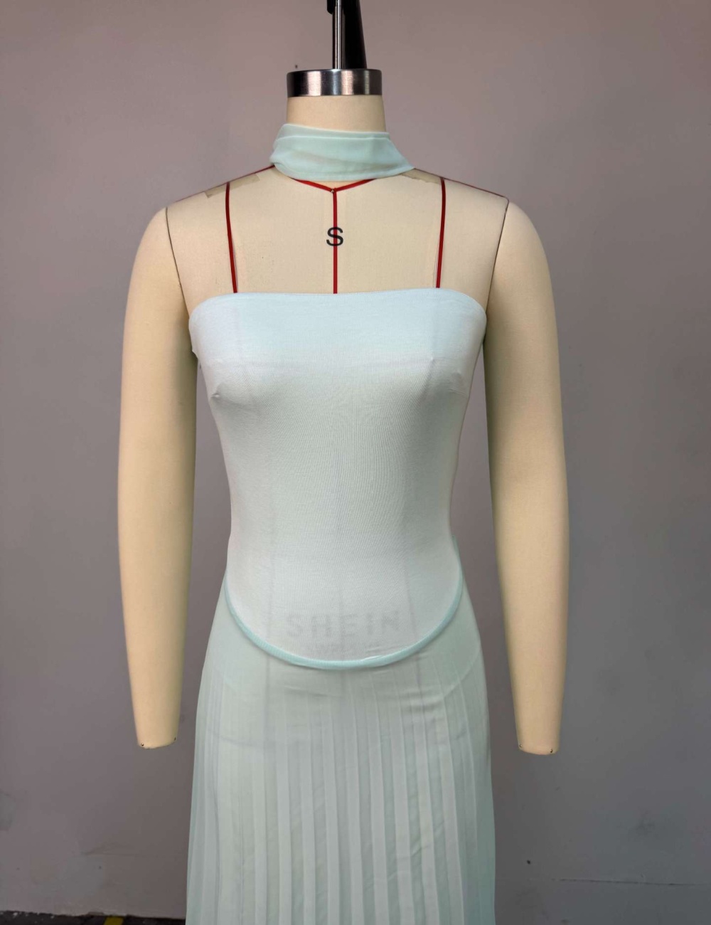 Green banquet long dress summer halter formal dress