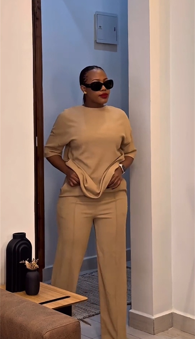 European style T-shirt long pants a set for women