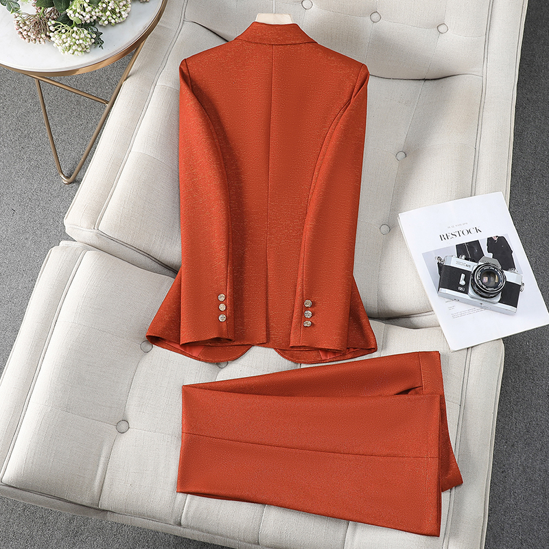 Profession coat wine-red business suit 2pcs set for women