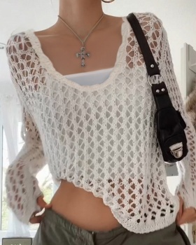 European style knitwear long sleeve T-shirt for women