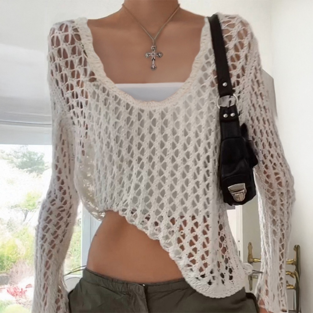 European style knitwear long sleeve T-shirt for women