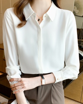 White profession chiffon tops spring long sleeve shirt