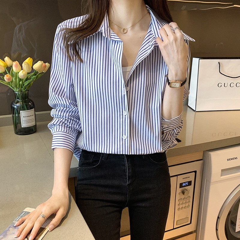 Temperament long sleeve shirt loose tops for women