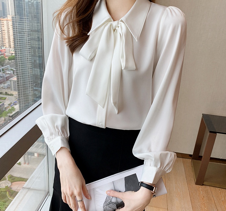 Tender drape chiffon shirt long sleeve tops for women