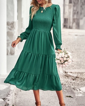 Long sleeve corset European style dress for women