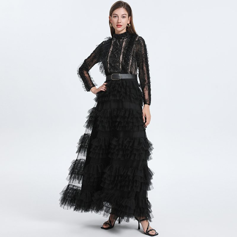 With belt court style dress temperament formal dress
