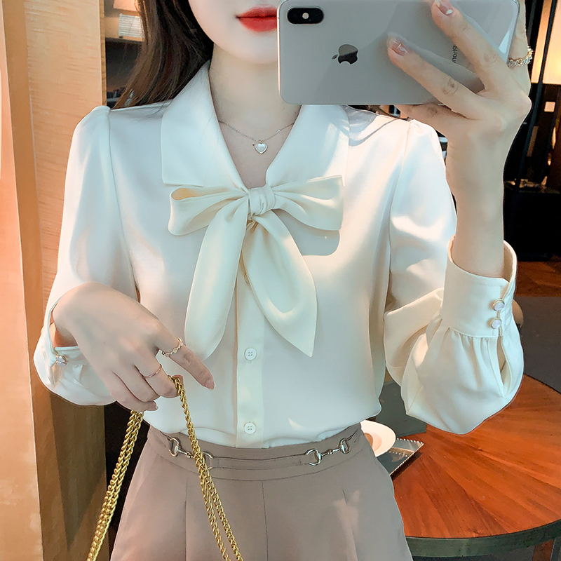 Streamer bottoming shirt chiffon business suit for women