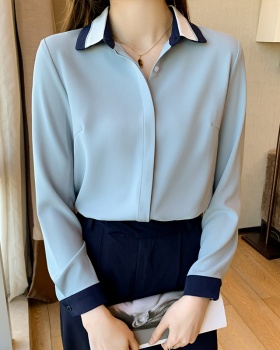 Long sleeve chiffon shirt profession overalls tops for women