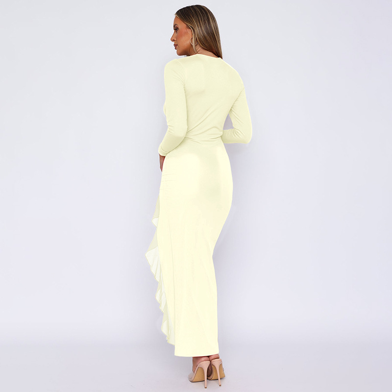 U-neck summer frenum slim sexy fashion dress for women
