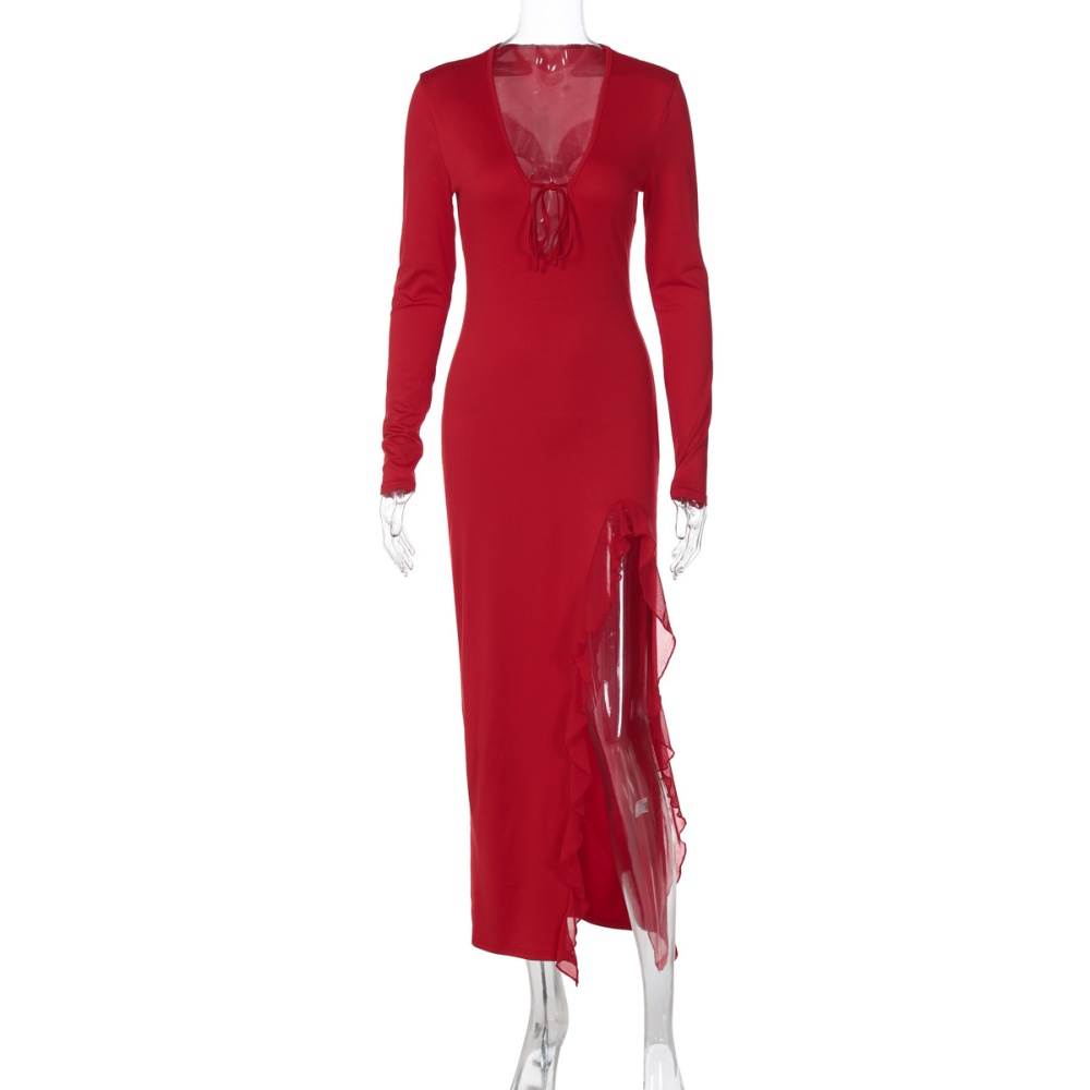 U-neck summer frenum slim sexy fashion dress for women