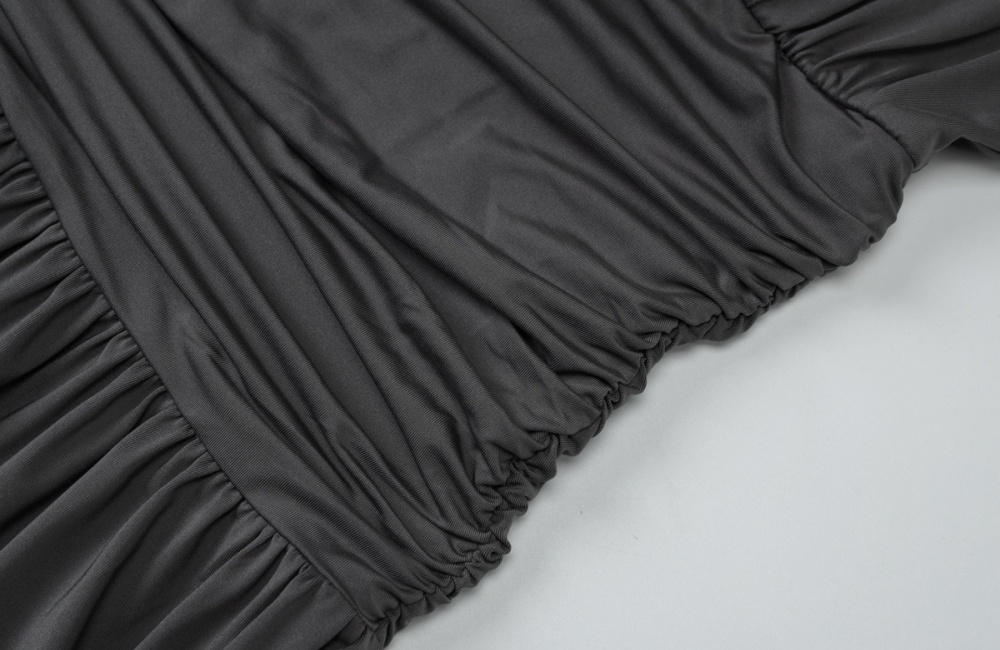 Summer fashion pinched waist round neck dress for women