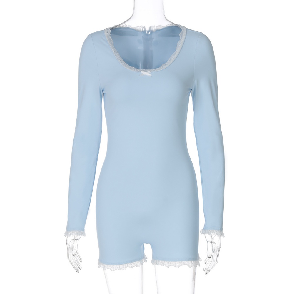 Autumn sexy back zip splice jumpsuit for women