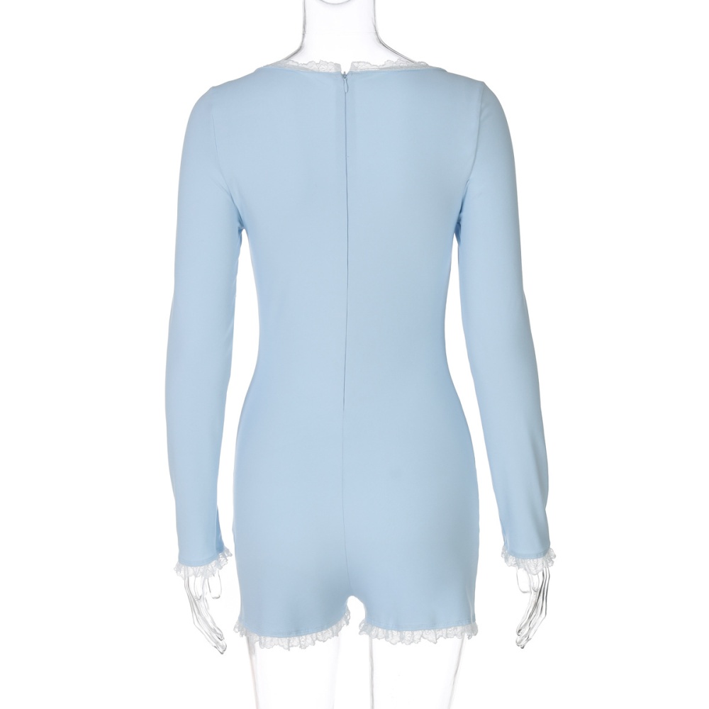 Autumn sexy back zip splice jumpsuit for women