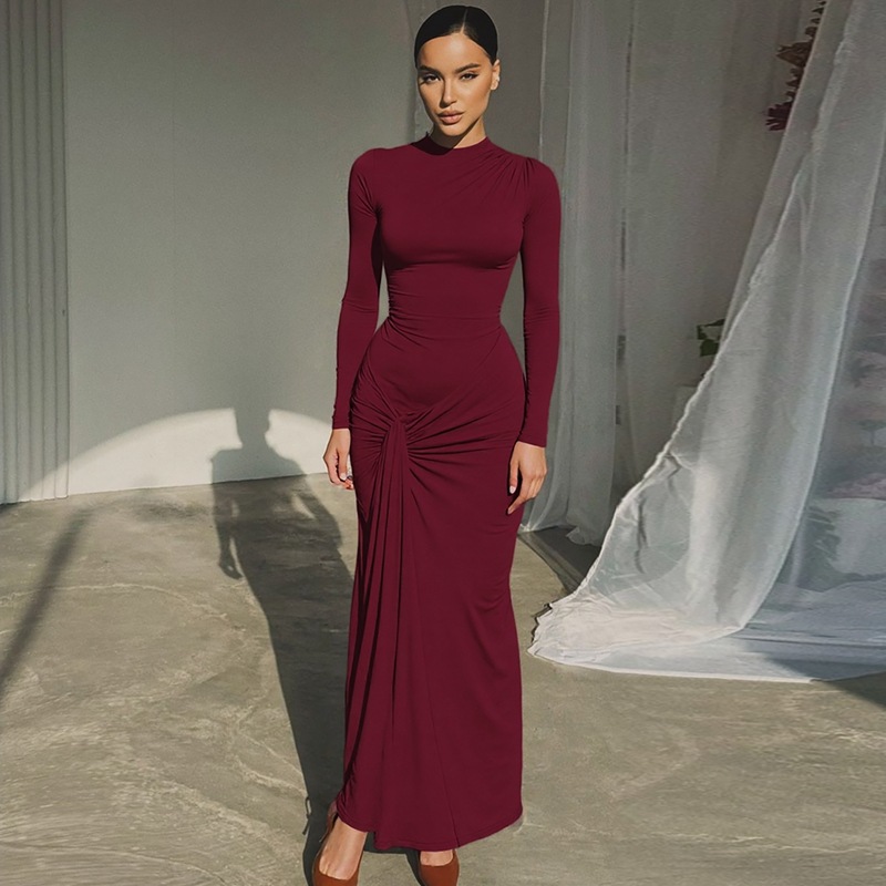 Long sleeve summer dress slim bandage long dress