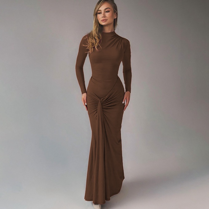 Long sleeve summer dress slim bandage long dress