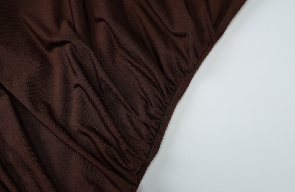 Slim long sleeve autumn and winter pure folds dress for women