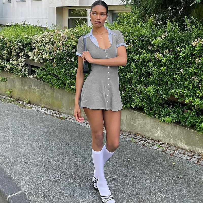 Summer fashion dress splice short sleeve cardigan