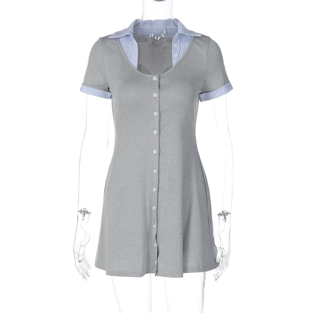 Summer fashion dress splice short sleeve cardigan
