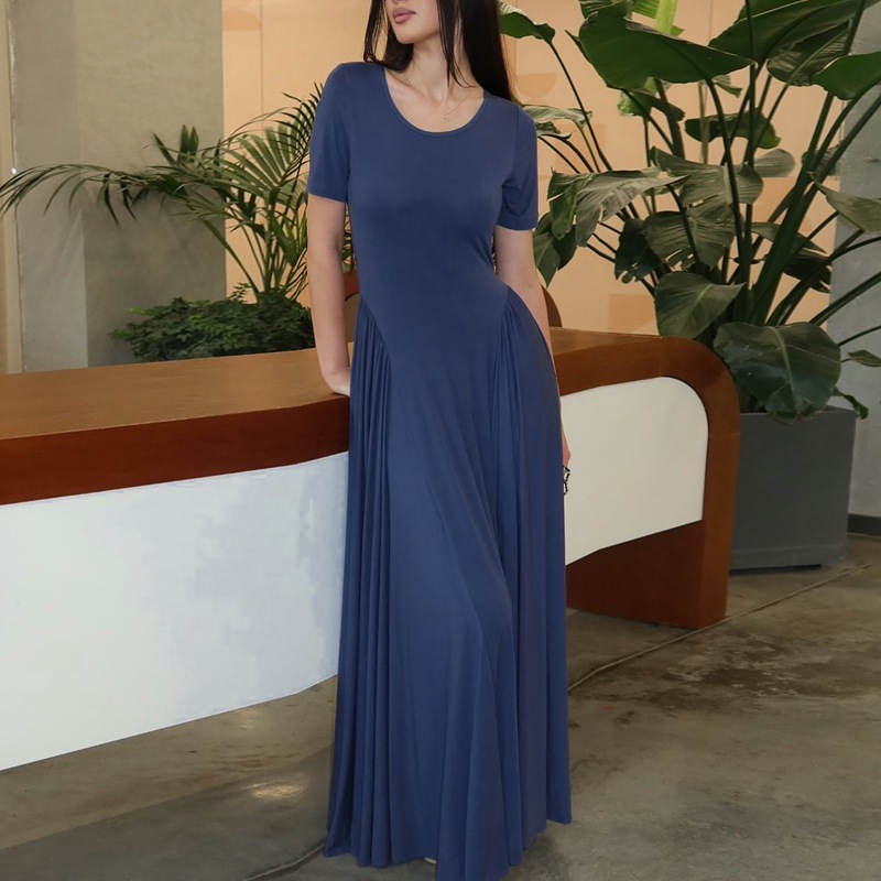 Summer slim temperament short sleeve fashion dress for women