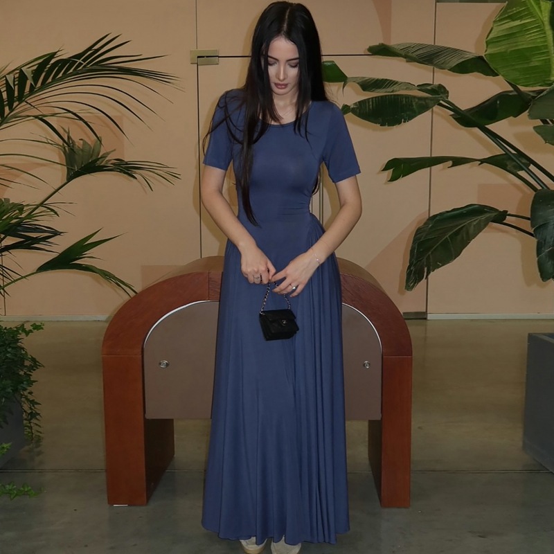 Summer slim temperament short sleeve fashion dress for women