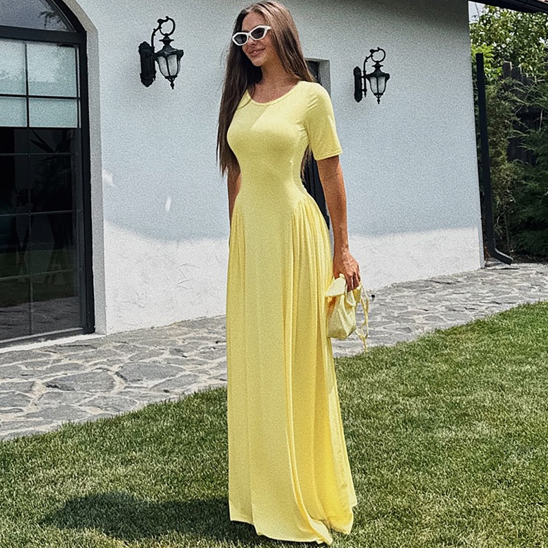 Summer slim temperament short sleeve fashion dress for women
