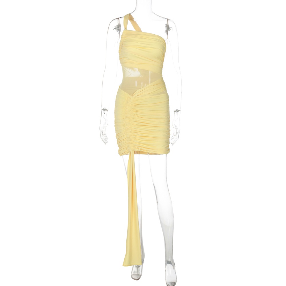 Perspective summer gauze fold dress for women