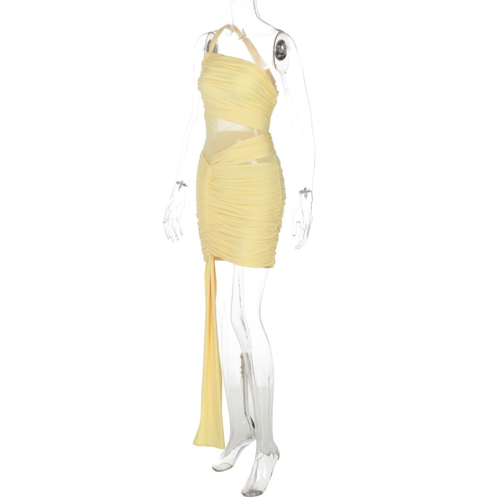 Perspective summer gauze fold dress for women