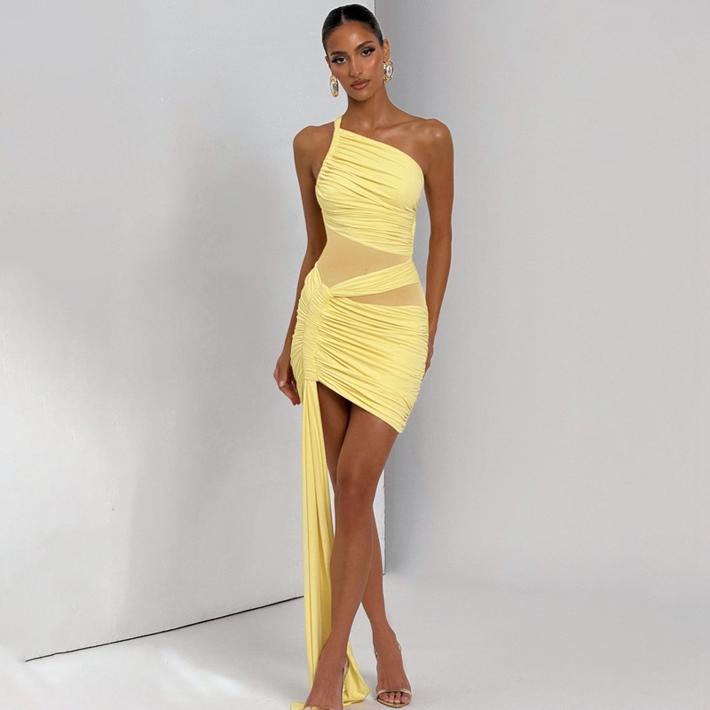 Perspective summer gauze fold dress for women