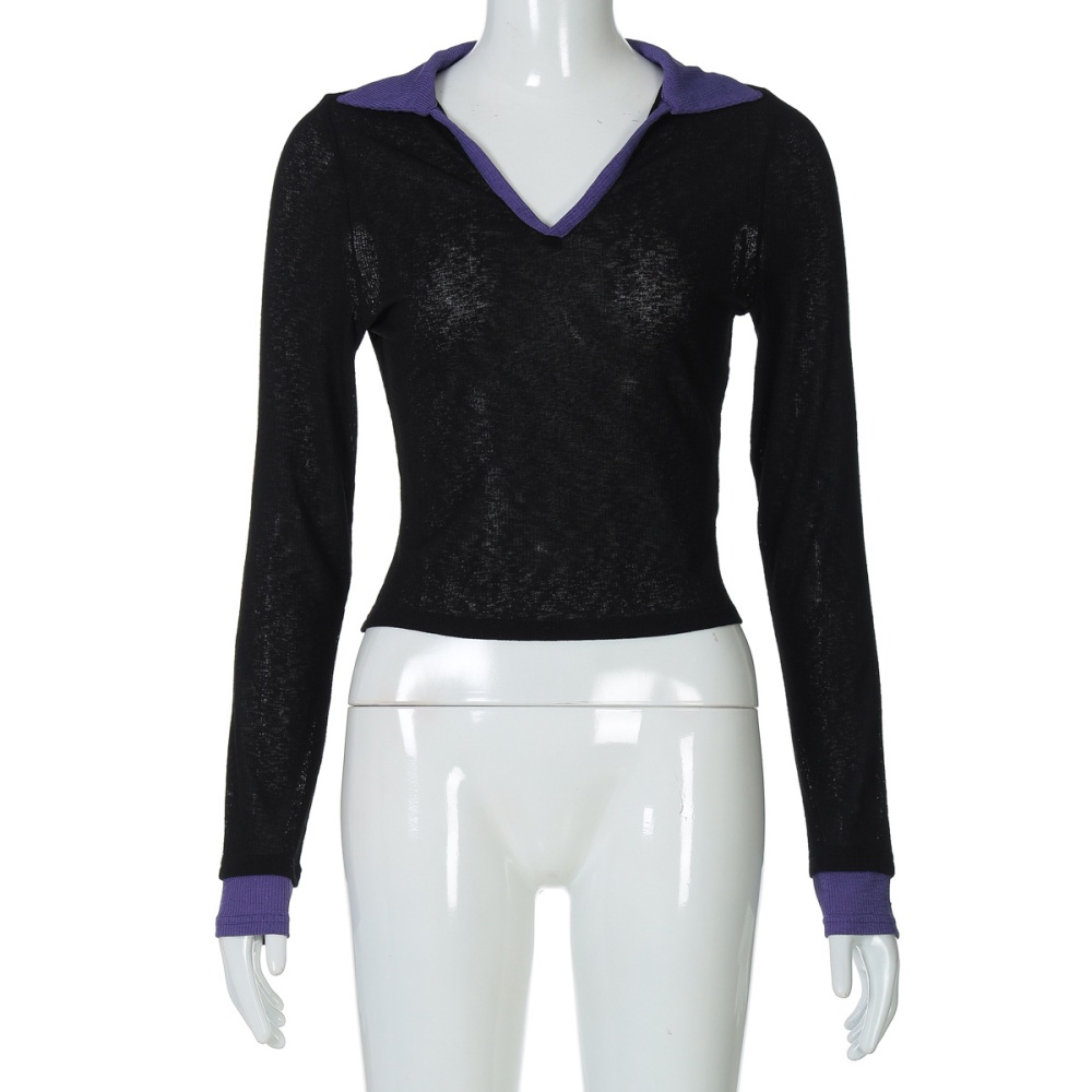 European style stripe tops thin bottoming shirt for women