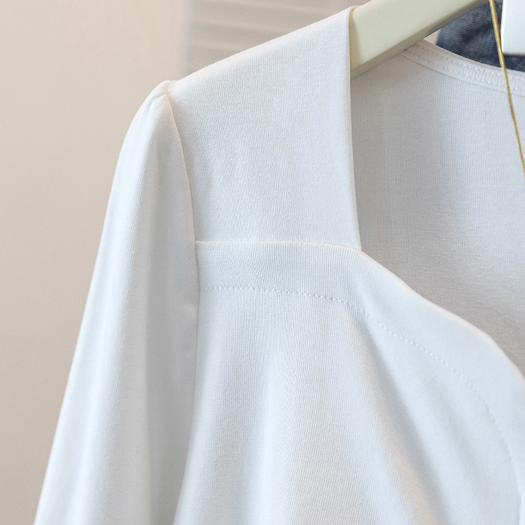 V-neck all-match tops large yard pure T-shirt