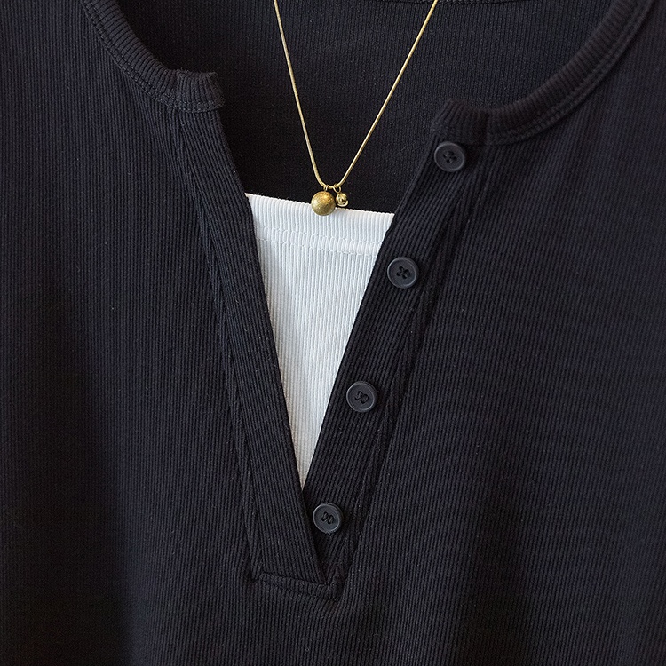 Long sleeve large yard simple tops loose fat T-shirt