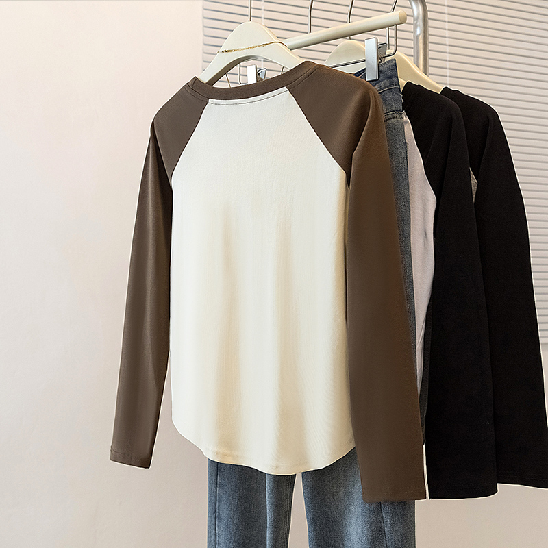 Niche round neck T-shirt Western style tops for women