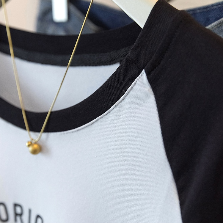 Niche round neck T-shirt Western style tops for women