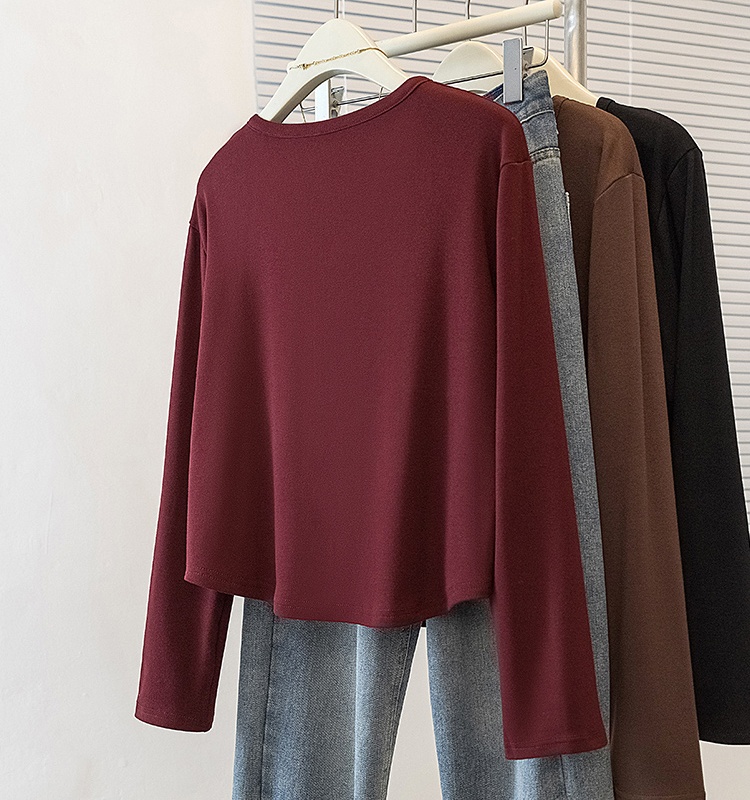 V-neck thermal tops fashion show young T-shirt for women
