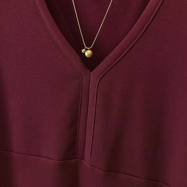 V-neck thermal tops fashion show young T-shirt for women