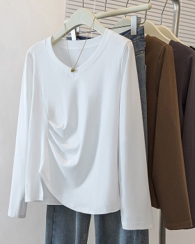 Large yard V-neck tops niche slim T-shirt for women