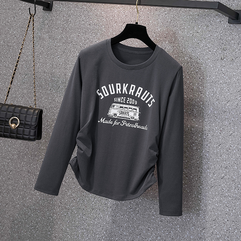 Long sleeve printing tops American style fat bottoming shirt