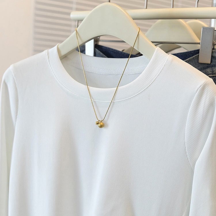 Long sleeve Western style tops round neck split T-shirt for women