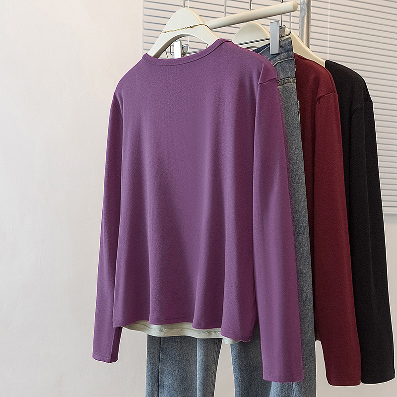 Pseudo-two spring T-shirt large yard tops for women
