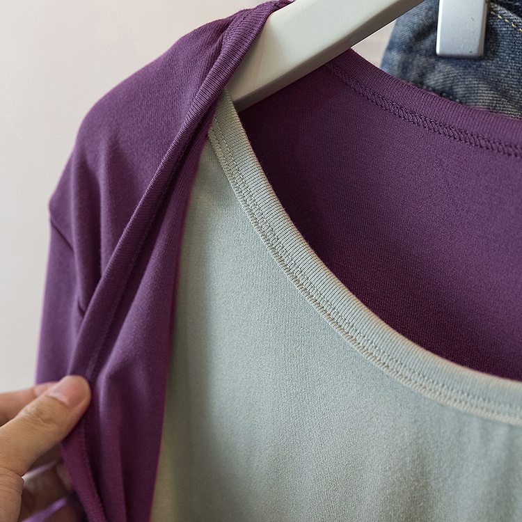 Pseudo-two spring T-shirt large yard tops for women