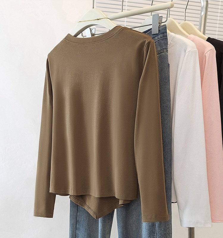 Pullover large yard tops slim round neck T-shirt for women