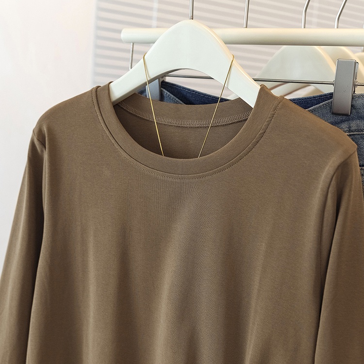 Pullover large yard tops slim round neck T-shirt for women