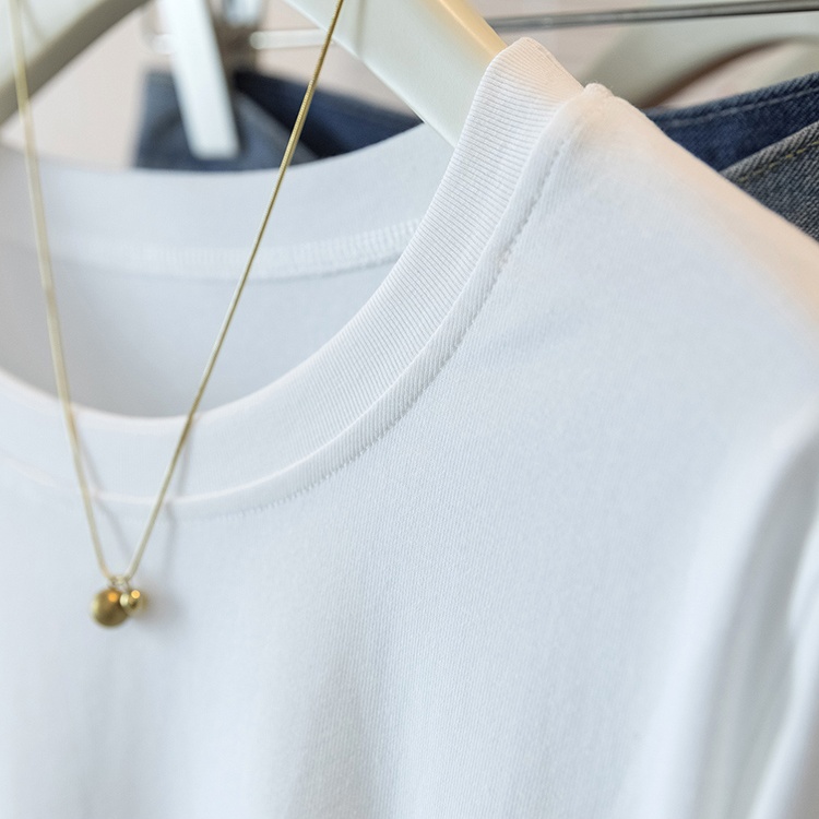 Pullover large yard tops slim round neck T-shirt for women