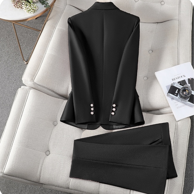 Casual pink business suit temperament coat a set for women