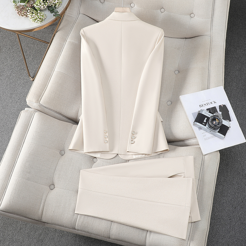 Casual pink business suit temperament coat a set for women