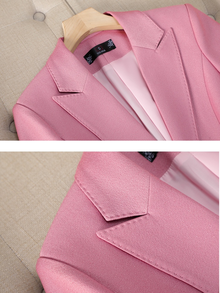 Casual pink business suit temperament coat a set for women
